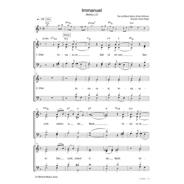 Produktbild des Artikels Immanuel (Noten - Download)