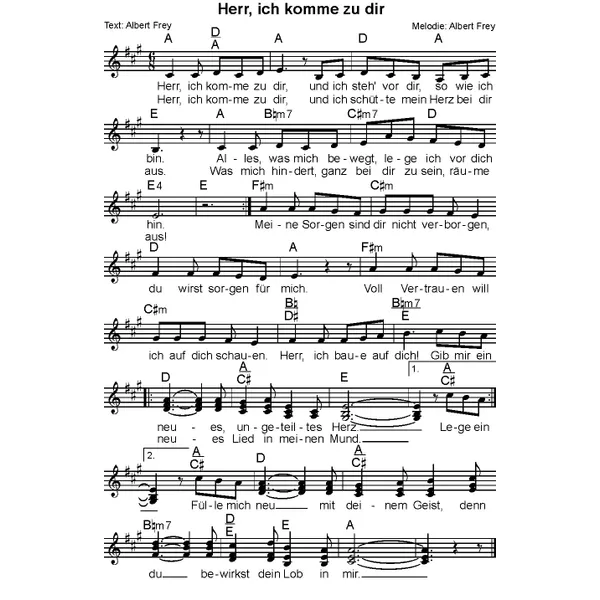 Produktbild des Artikels Herr ich komme zu dir (Noten - Download)