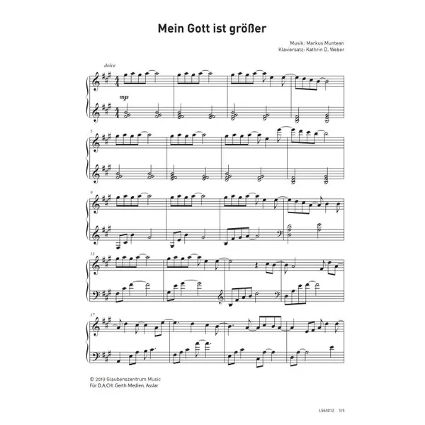 Produktbild des Artikels Mein Gott ist größer (Noten - Download)
