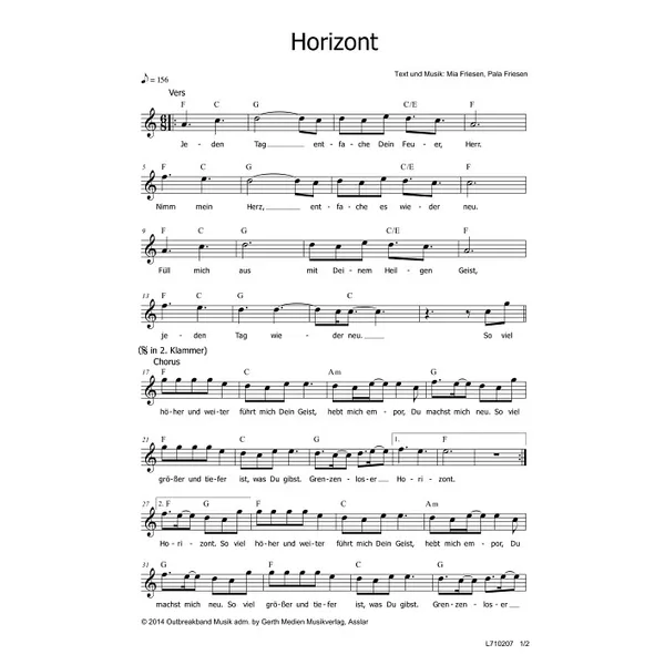 Produktbild des Artikels Horizont (Noten - Download)
