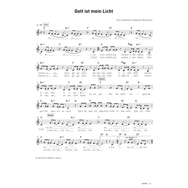 Produktbild des Artikels Gott ist mein Licht (Noten - Download)