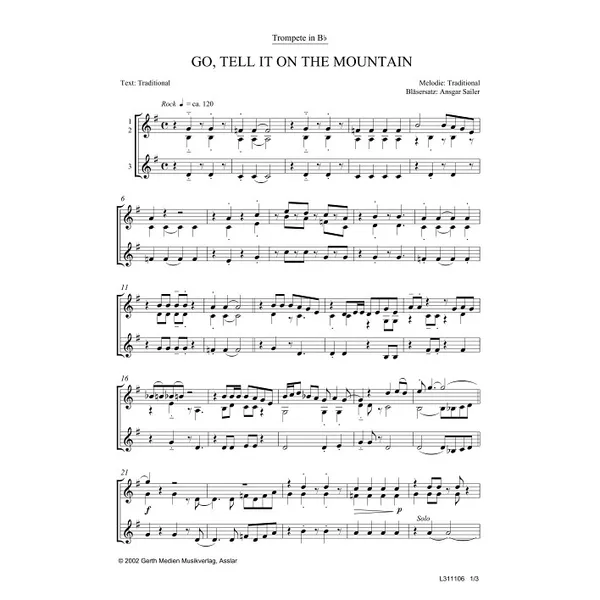 Produktbild des Artikels Go Tell It On The Mountain (Noten - Download)