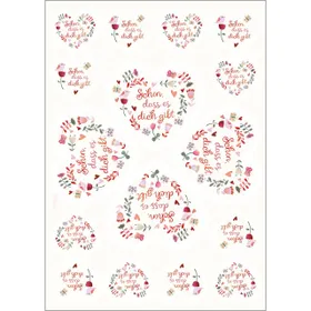 Produktbild des Artikels Aufkleber-Grußkarten: Schön, dass es dich gibt, 4 Stück (Schreibwaren)