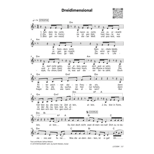 Produktbild des Artikels Dreidimensional (Noten - Download)