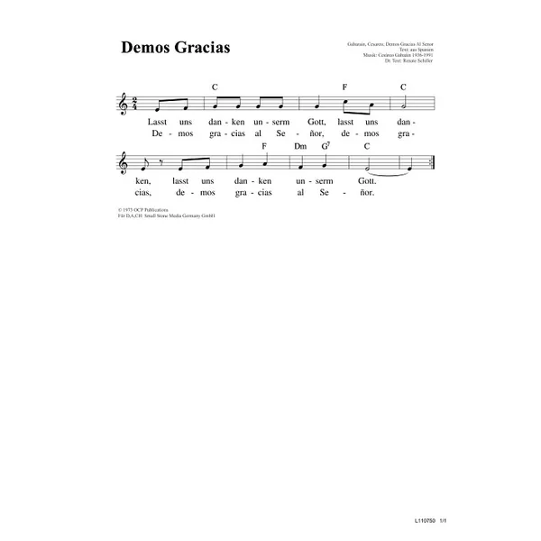 Produktbild des Artikels Demo Gracias (Noten - Download)