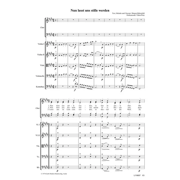 Produktbild des Artikels Nun lasst uns stille werden (Noten - Download)