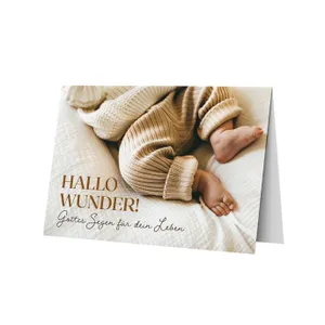 Produktbild des Artikels Faltkarte - Geburt - Hallo Wunder! (Schreibwaren)