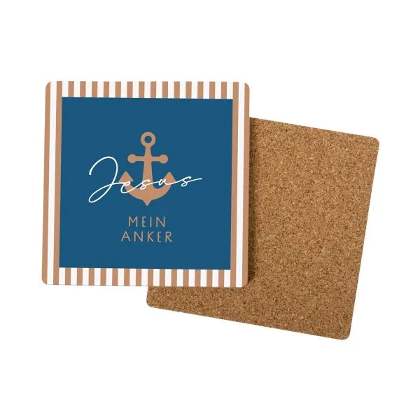 Produktbild des Artikels Untersetzer-Set - "Jesus mein Anker" ()