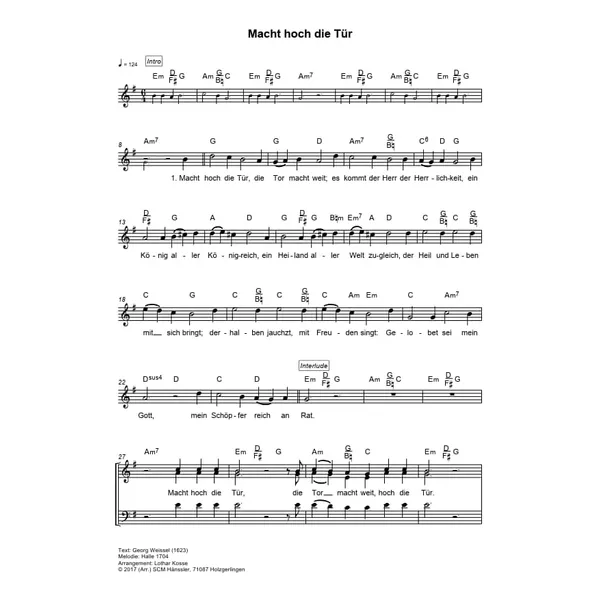 Produktbild des Artikels Macht hoch die Tür (Noten - Download)