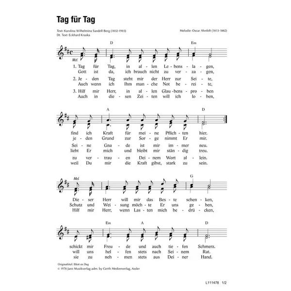 Produktbild des Artikels Tag für Tag (Noten - Download)