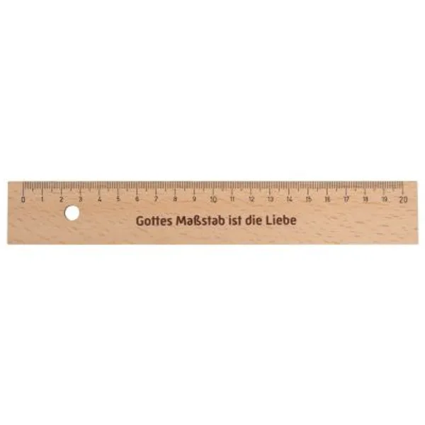Produktbild des Artikels Holzlineal "Gottes Maßstab ist die Liebe" (Schreibwaren)