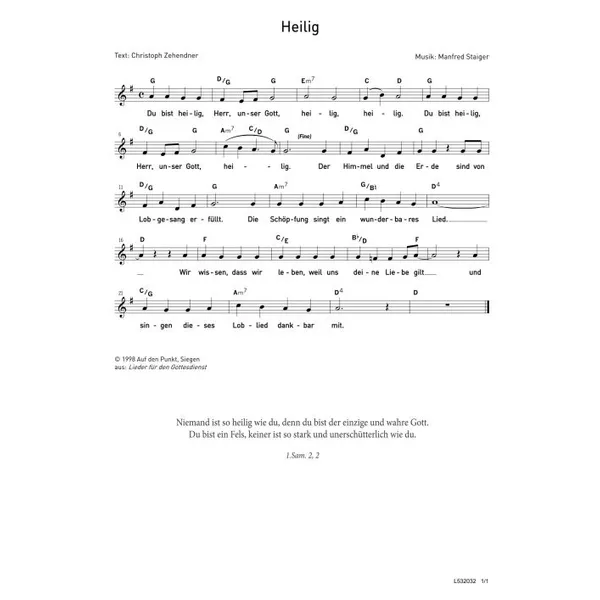 Produktbild des Artikels Heilig (Noten - Download)