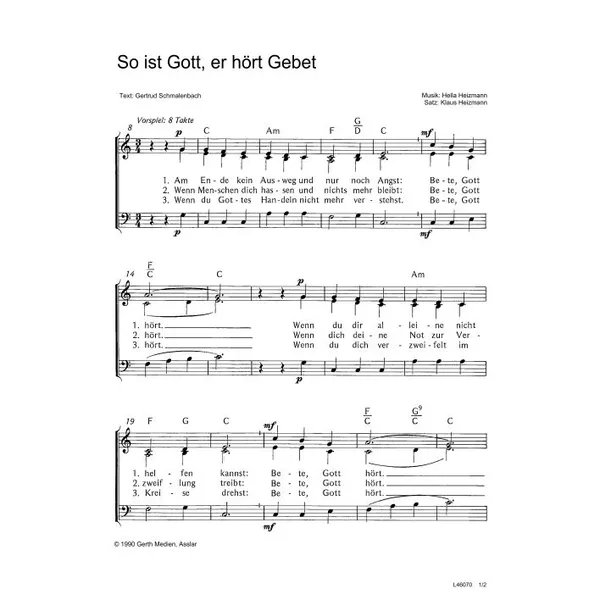 Produktbild des Artikels So ist Gott, er hört Gebet (Noten - Download)