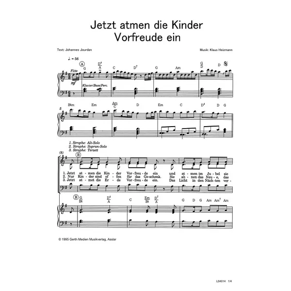Produktbild des Artikels Jetzt atmen die Kinder Vorfreude ein (Noten - Download)