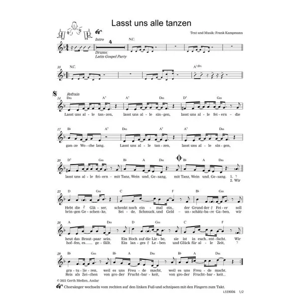 Produktbild des Artikels Lasst uns alle tanzen (Noten - Download)
