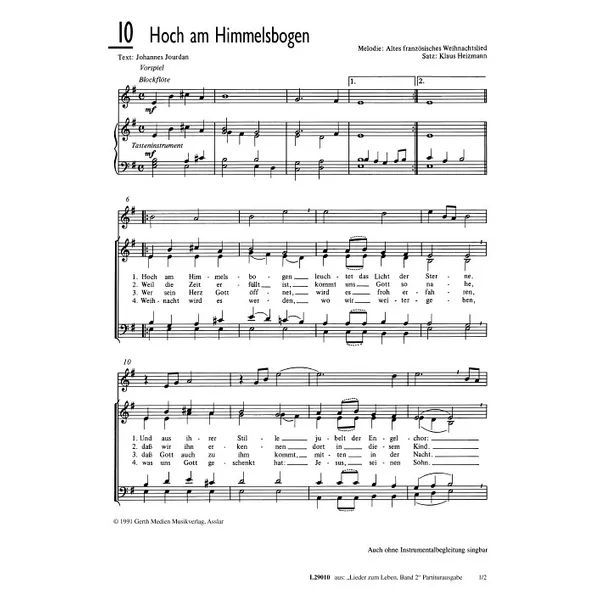Produktbild des Artikels Hoch am Himmelsbogen (Noten - Download)