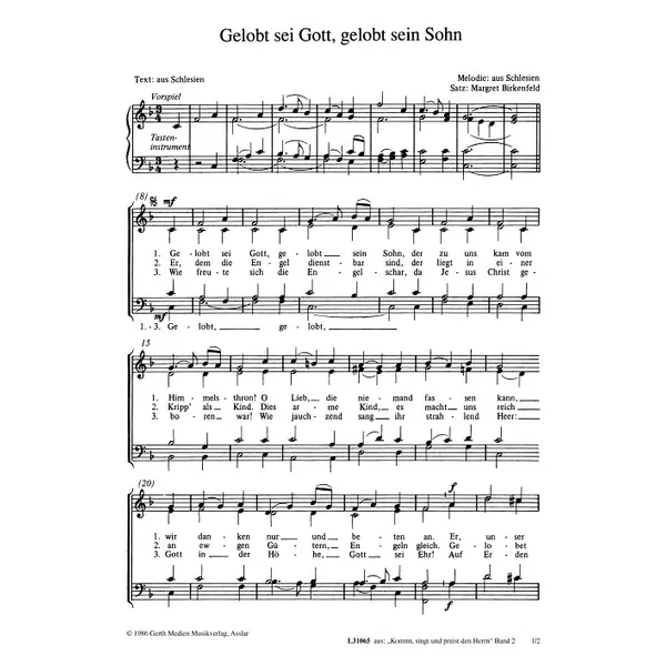 Produktbild des Artikels Gelobt sei Gott, gelobt sein Sohn (Noten - Download)