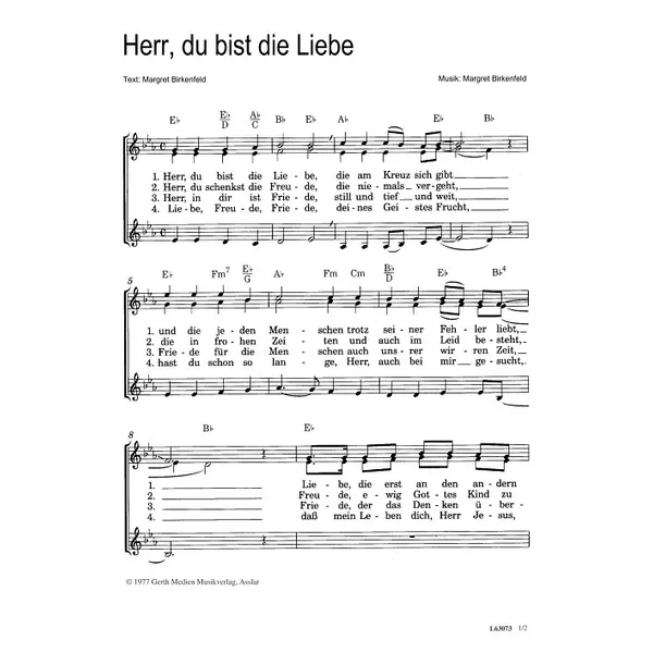Produktbild des Artikels Herr, du bist die Liebe (Noten - Download)