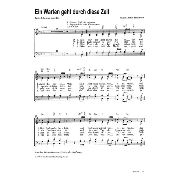 Produktbild des Artikels Ein Warten geht durch diese Zeit (Noten - Download)