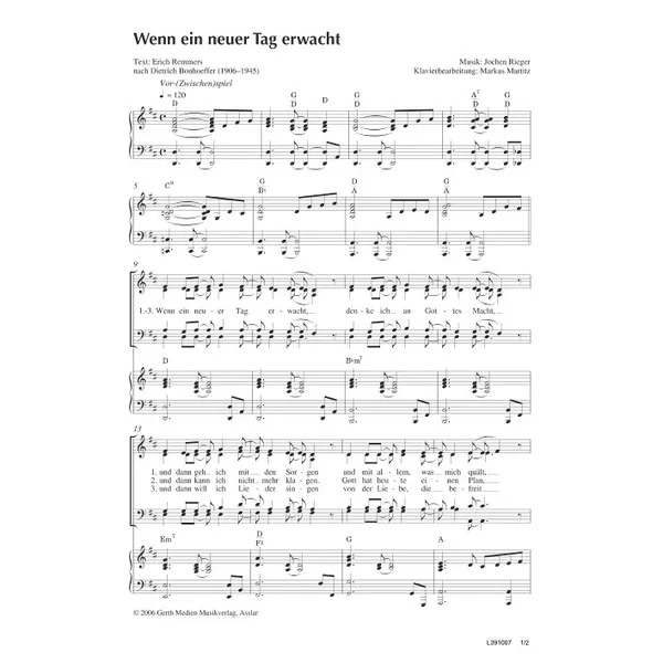 Produktbild des Artikels Wenn ein neuer Tag erwacht (Noten - Download)