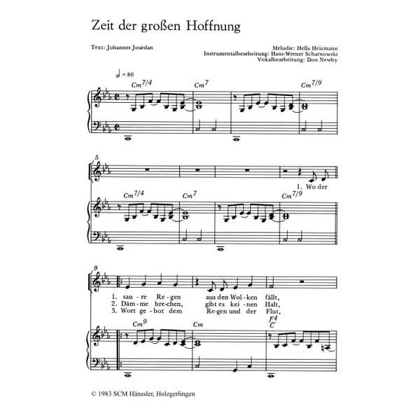 Produktbild des Artikels Zeit der großen Hoffnung - Regenbogenzeit (Noten - Download)