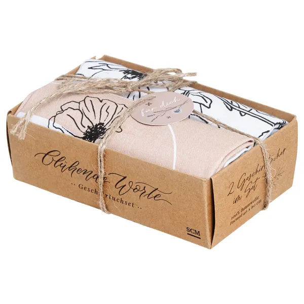 Produktbild des Artikels Geschirrtuchset - blühende Worte ()