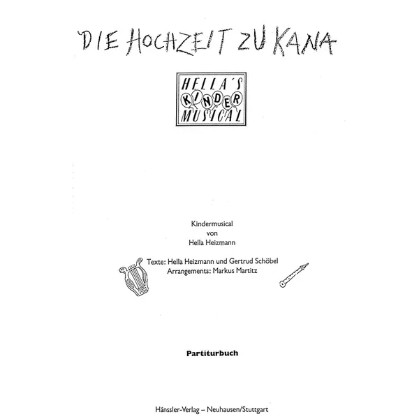 Produktbild des Artikels Die Hochzeit zu Kana - Partiturbuch (Liederbuch)