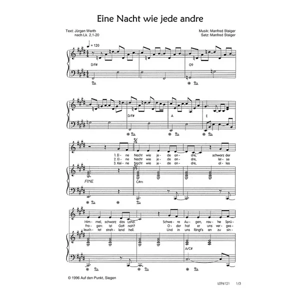 Produktbild des Artikels Eine Nacht wie jede andre (Noten - Download)