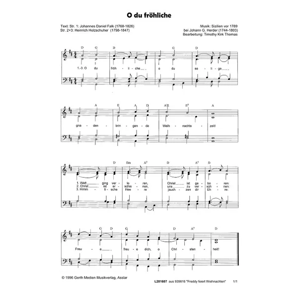 Produktbild des Artikels O du fröhliche (Noten - Download)