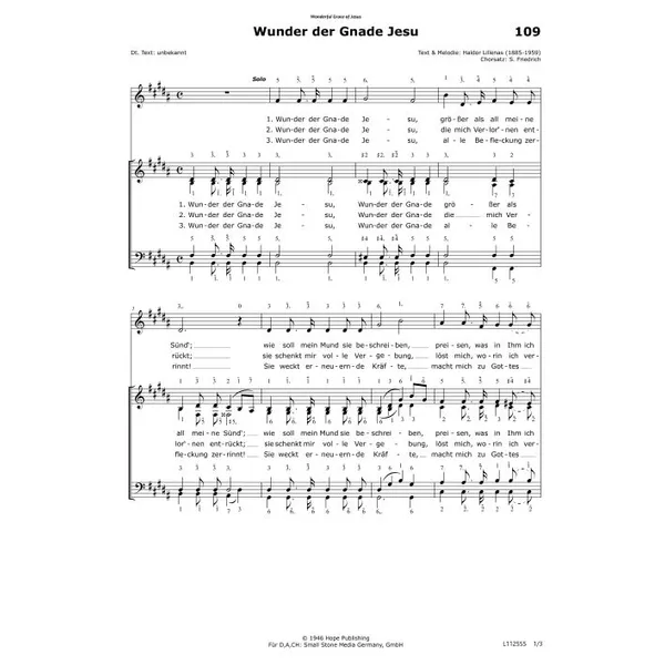 Produktbild des Artikels Wunder der Gnade Jesu (Noten - Download)