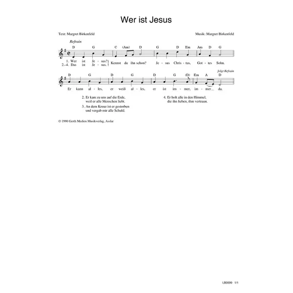 Produktbild des Artikels Wer ist Jesus (Noten - Download)