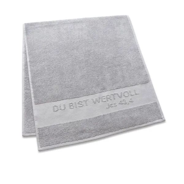 Produktbild des Artikels Handtuch "Du bist wertvoll" - grau ()