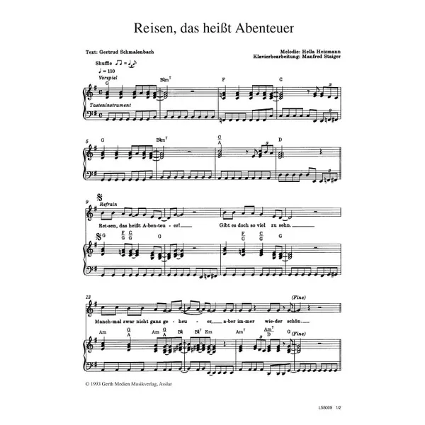 Produktbild des Artikels Reisen, das heisst Abenteuer (Noten - Download)