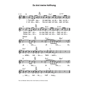 Produktbild des Artikels Du bist meine Hoffnung (Noten - Download)