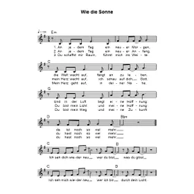Produktbild des Artikels Wie die Sonne (Noten - Download)
