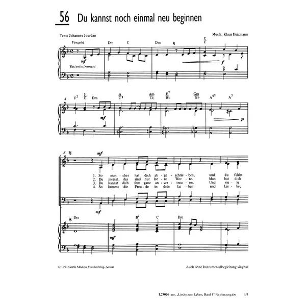 Produktbild des Artikels Du kannst noch einmal neu beginnen (Noten - Download)