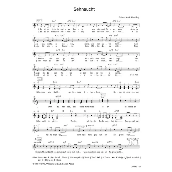Produktbild des Artikels Sehnsucht (Noten - Download)