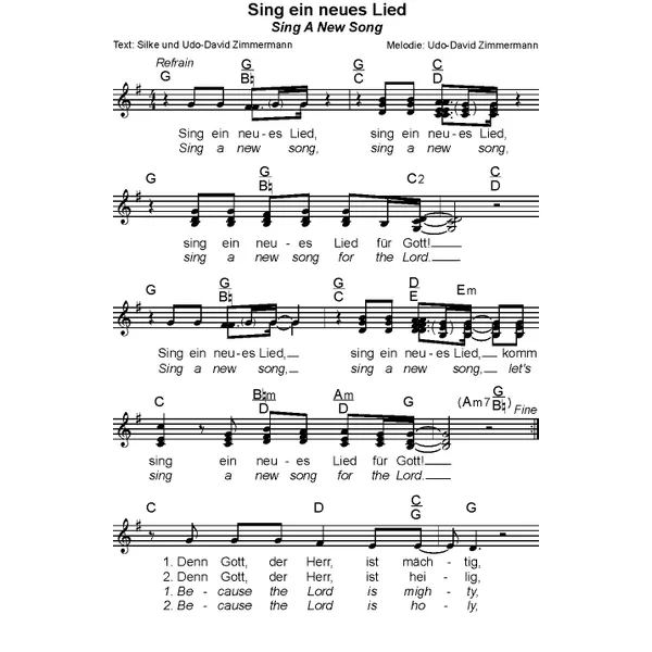 Produktbild des Artikels Sing ein neues Lied (Noten - Download)