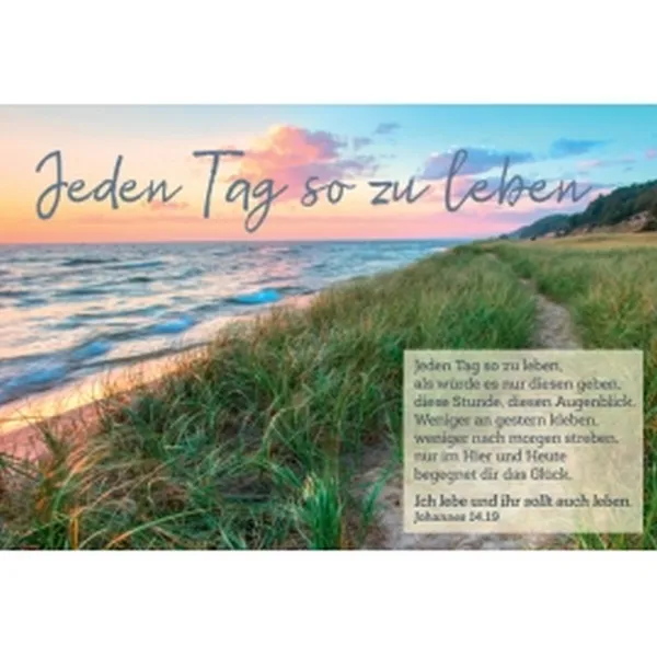 Produktbild des Artikels CD-Card: Jeden Tag so zu leben - Motiv Strand (Schreibwaren)