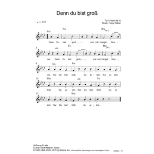 Produktbild des Artikels Denn du bist groß (Noten - Download)