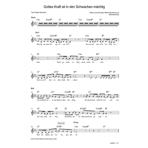Produktbild des Artikels Gottes Kraft ist in den Schwachen mächtig (Noten - Download)