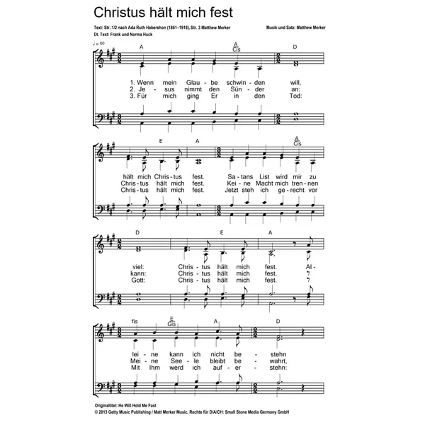 Produktbild des Artikels Christus hält mich fest (Noten - Download)