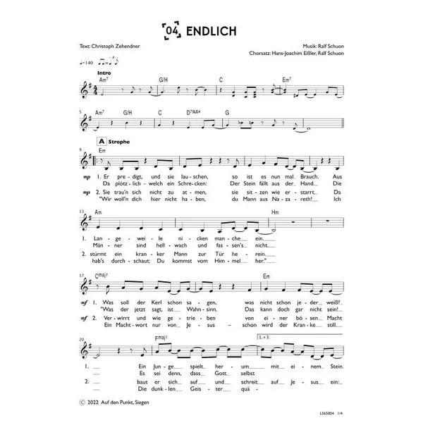 Produktbild des Artikels Endlich (Chor) (Noten - Download)