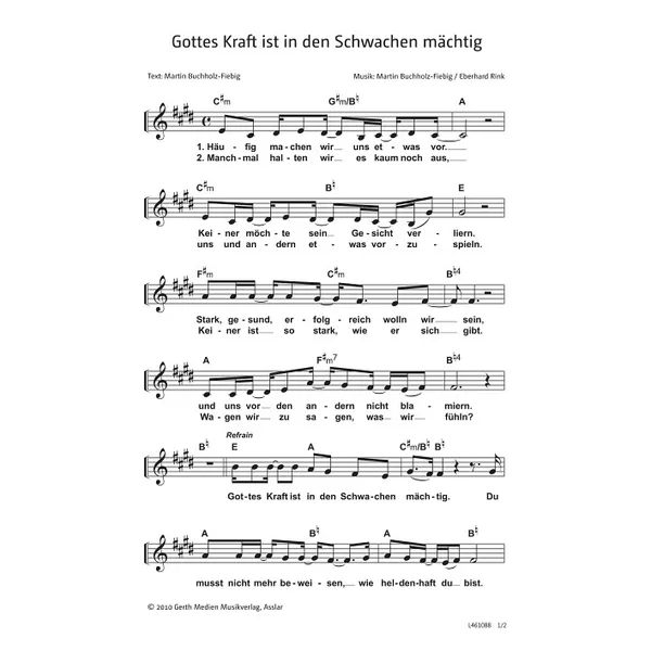 Produktbild des Artikels Gottes Kraft ist in den Schwachen mächtig (Noten - Download)