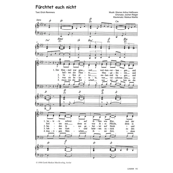 Produktbild des Artikels Fürchtet euch nicht (Noten - Download)