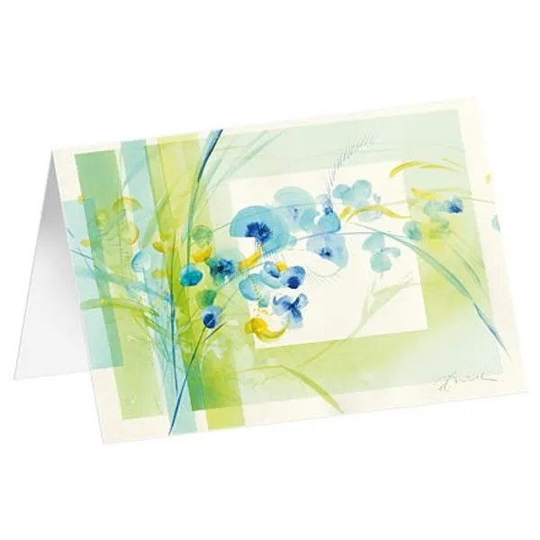 Produktbild des Artikels Kunstkarten "Blaue Blüten" 5 Stk. (Schreibwaren)