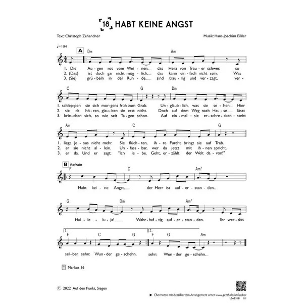 Produktbild des Artikels Habt keine Angst (einstimmig) (Noten - Download)