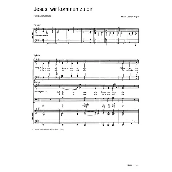 Produktbild des Artikels Jesus, wir kommen zu dir (Noten - Download)