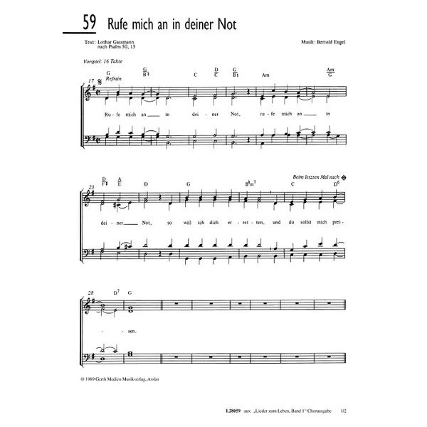 Produktbild des Artikels Rufe mich an in deiner Not (Noten - Download)