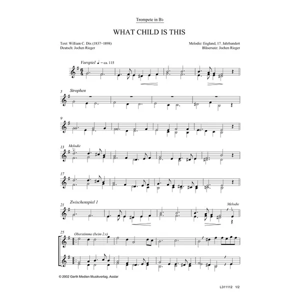 Produktbild des Artikels What Child Is This (Noten - Download)